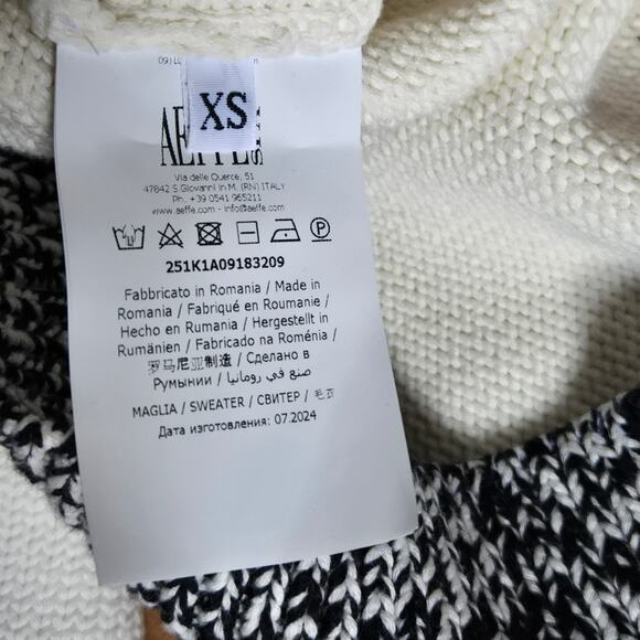 Moschino Jeans Contrast Peace Symbol Intarsia Cotton and Nylon Cardigan Size XS - Picture 8 of 12